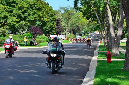 Motorcycles followed by TOEG racers