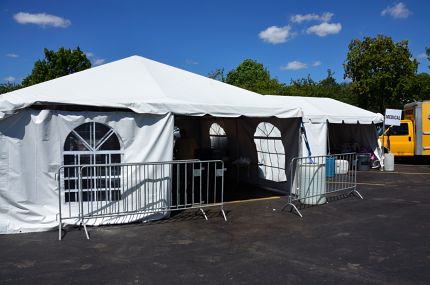 White tent was our shelter from thunderstorm 