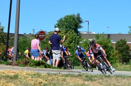 Lead rider just before crash at Elk Grove Blvd.