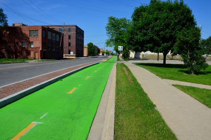 Bike Lane on River Street Aurora