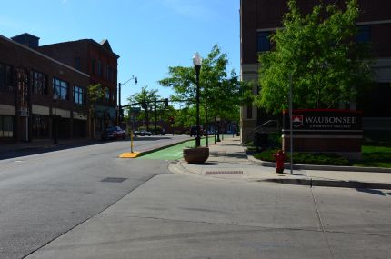 Bike Lane starting at Waubonsee College