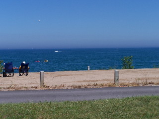 Beach scenery on Lake Michigan