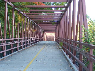 Crossing the bridge... ending the Busse Woods bike trail tour...